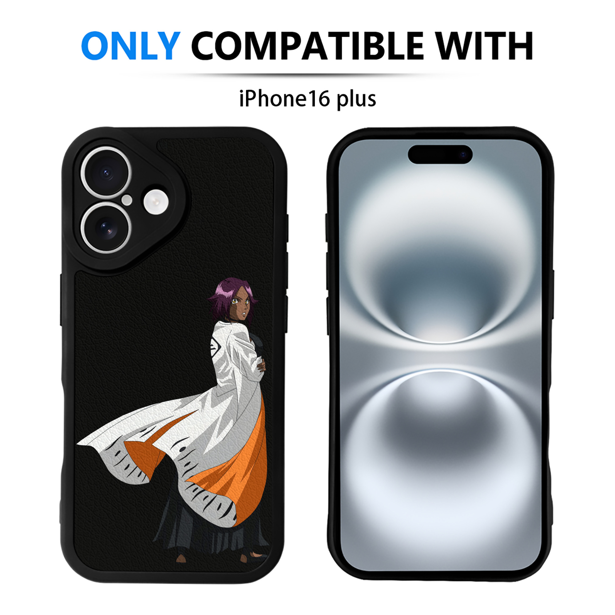 （画像用） ブリーチ 四楓院 夜一（しほういん よるいち） BLEACH Shihouin Yoruichi 【iPhone 16シリーズ対応】シリコンスマホケース（レザー調） 材質：シリコン